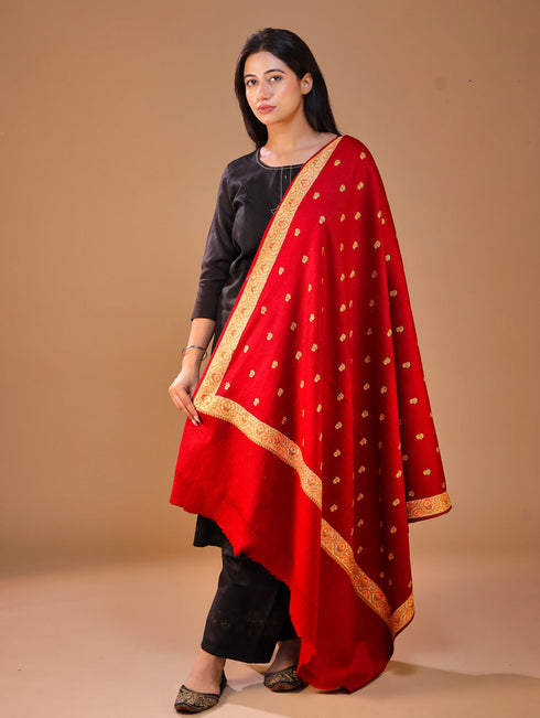 Women's Pure Wool Faux Pashmina Hand Embroidery Shawl